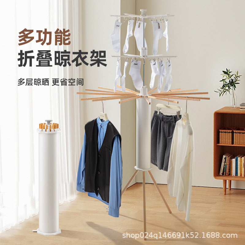 Cross-Border Octopus Clothes Drying Rack, Floor-Standing Indoor Clothes Rack, No Installation Required, Balcony Foldable Clothes Drying Rod, Octopus Wardrobe