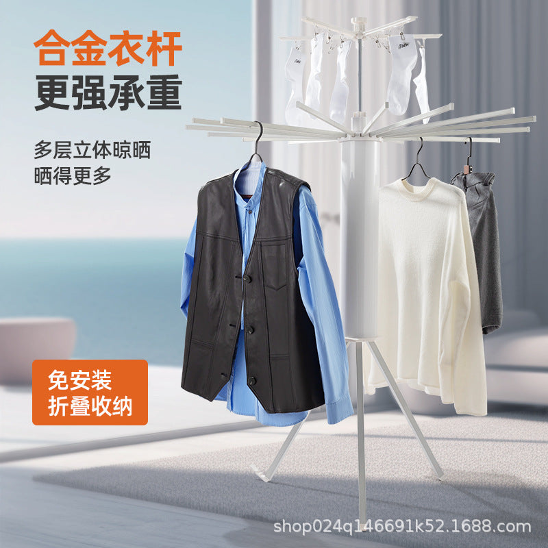 Cross-Border Octopus Clothes Drying Rack, Floor-Standing Indoor Clothes Rack, No Installation Required, Balcony Foldable Clothes Drying Rod, Octopus Wardrobe